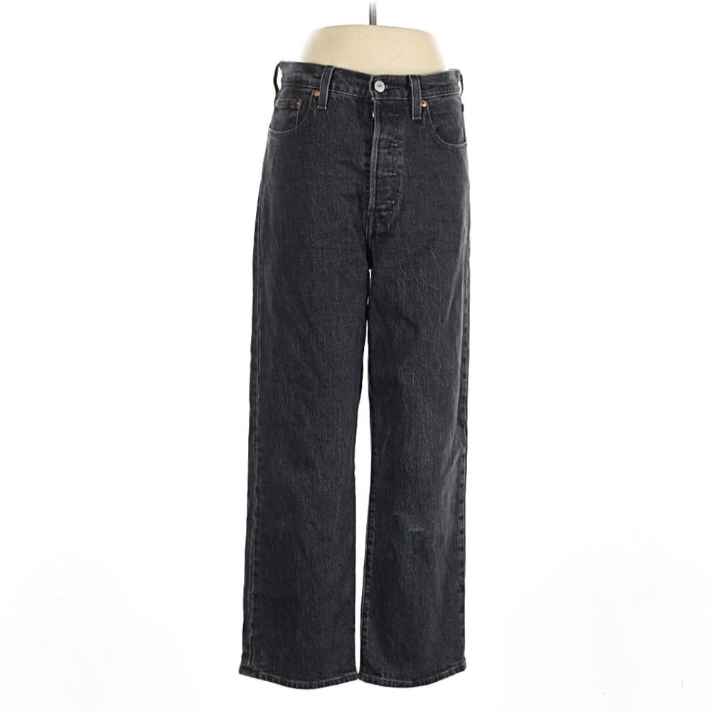 Levi's Womens Dark Gray Straight Leg Jeans